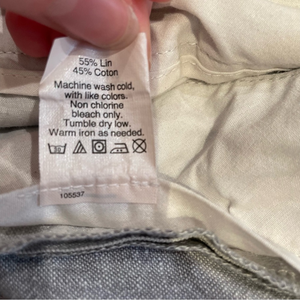 J.Crew Mens Linen Cotton Blend Gray Shorts Size 34 Inseam 8in Summer Lightweight - Picture 12 of 16